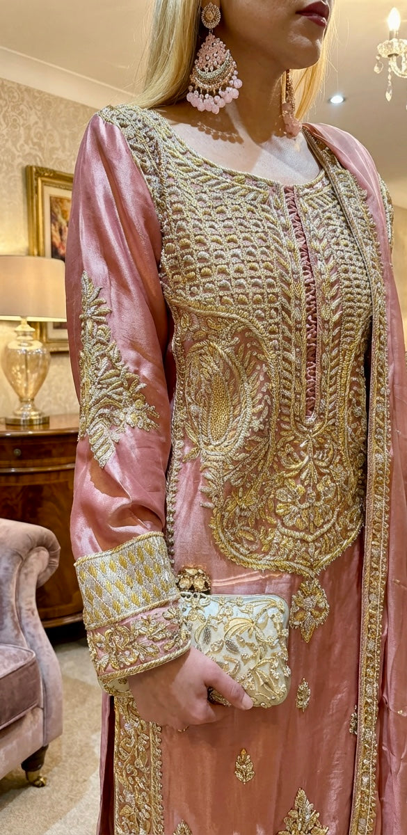 Made To Order Bespoke Hand Embroidered Pink