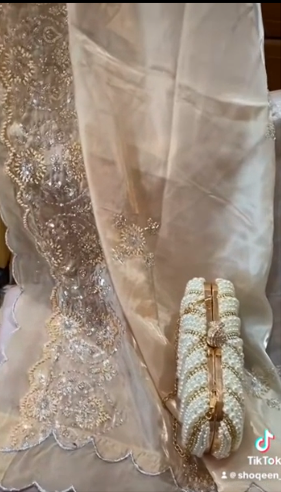 Korean Silk 3 Piece Outfit Ombré Gold Heavy