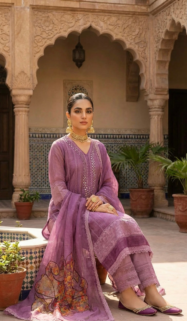 A line Suit Soft Net Mirror Neckline