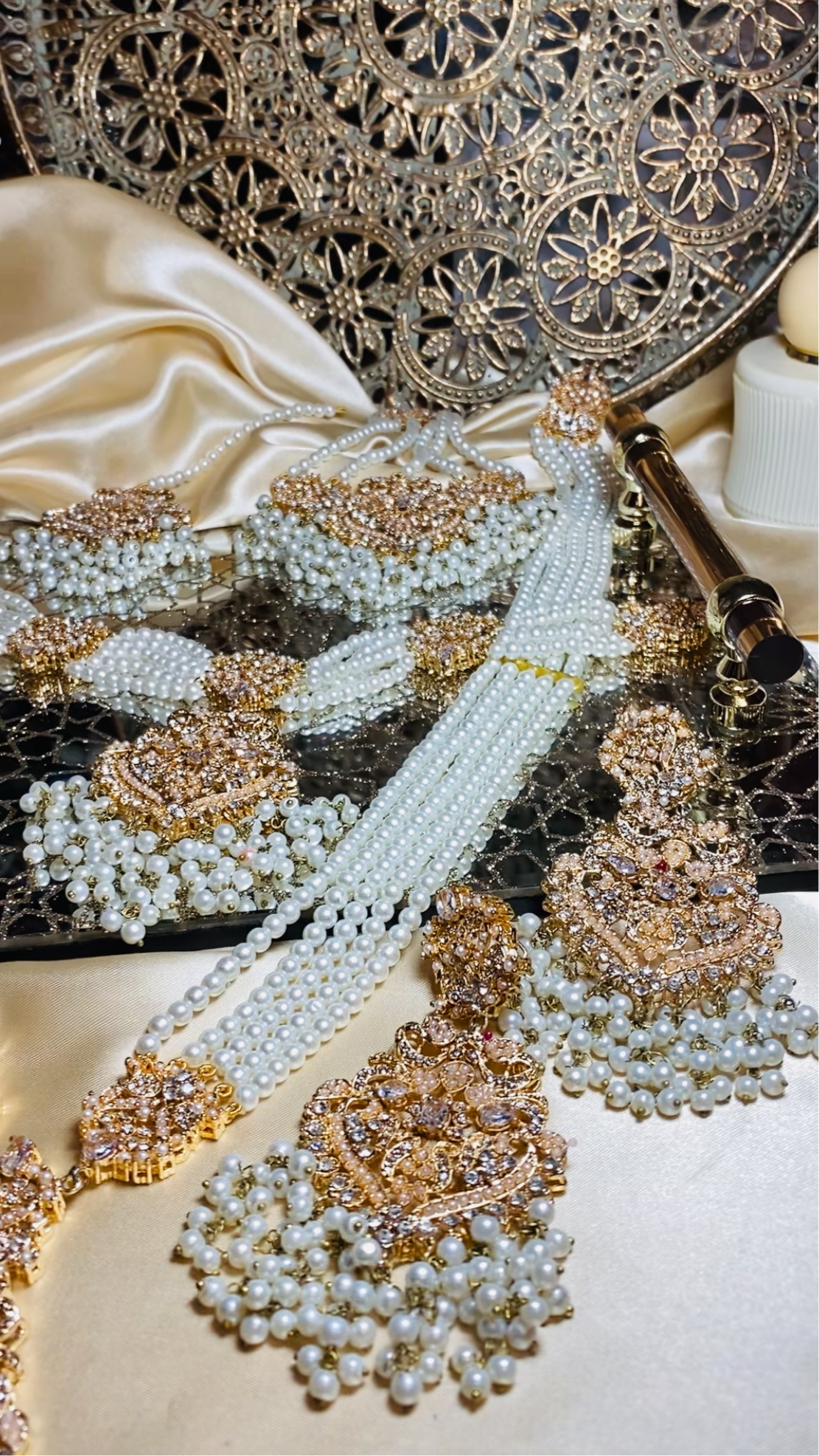 Pearl Double Necklace 5 Piece Set