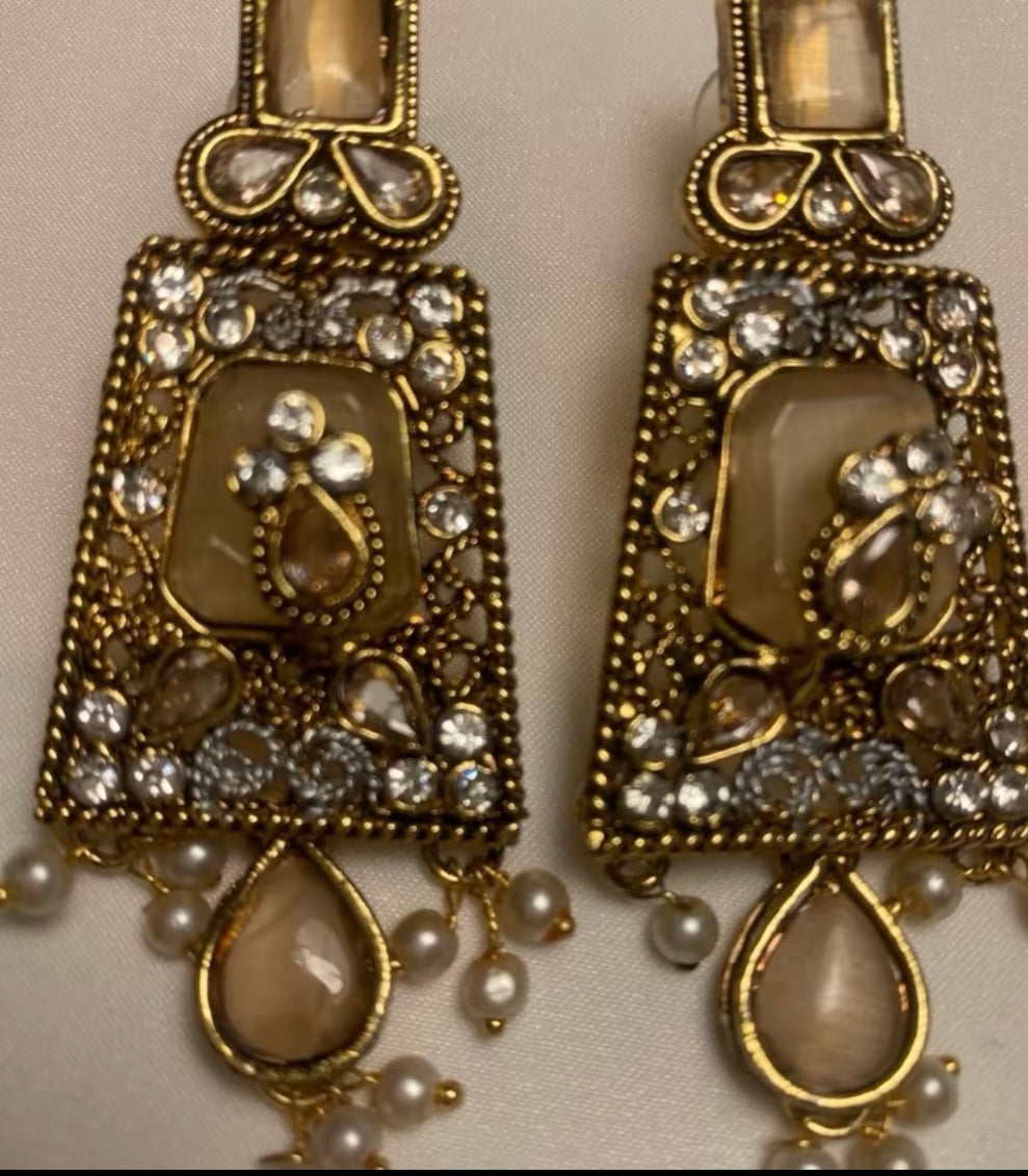 Ayesha Earrings in Gold Finish