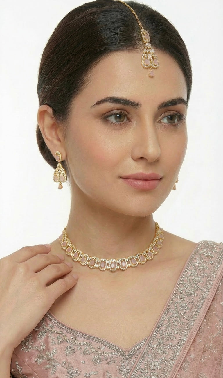 AD Petite Pear 3-Piece Set - Pink & Gold