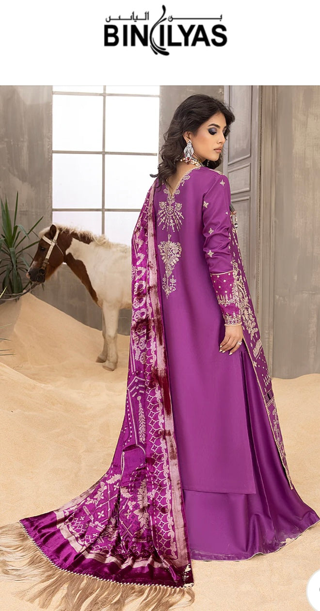 Bin Ilyas Winter Suit With Palachi Shawl Unstitched