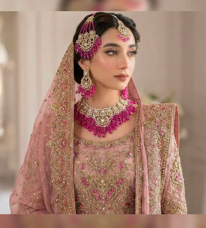 Fuchsia Pink & Gold 4Pc Set