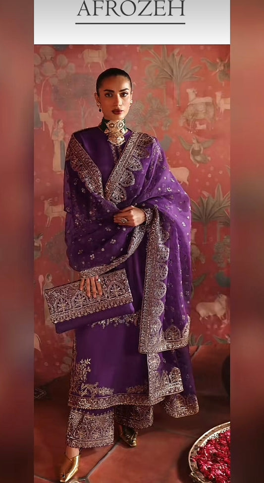 Afrozeh Silk Suit Medium