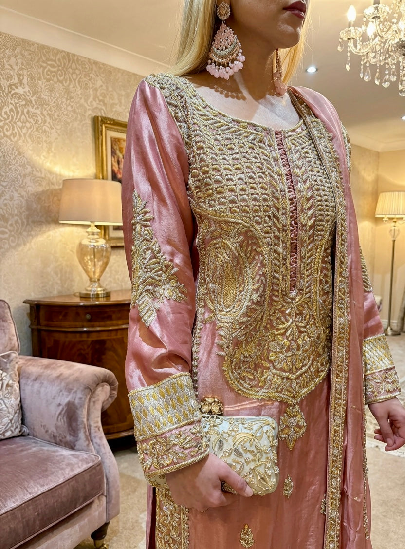 Made To Order Bespoke Hand Embroidered Pink