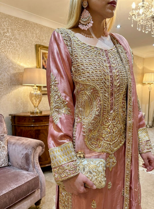 Made To Order Bespoke Hand Embroidered Pink