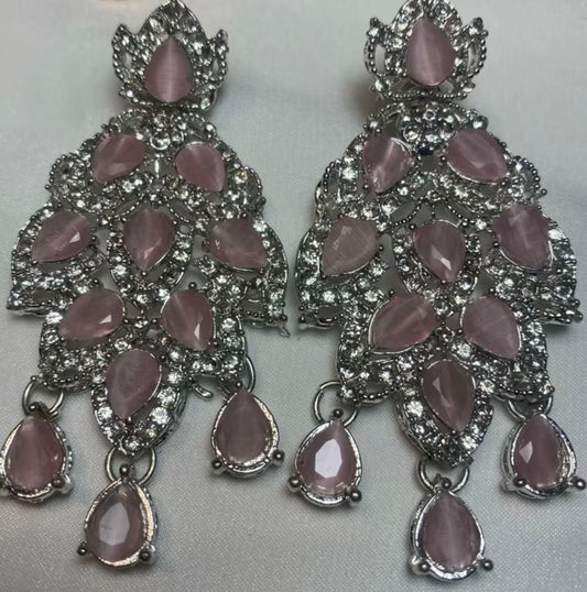 Nida Earrings In Silver Finish