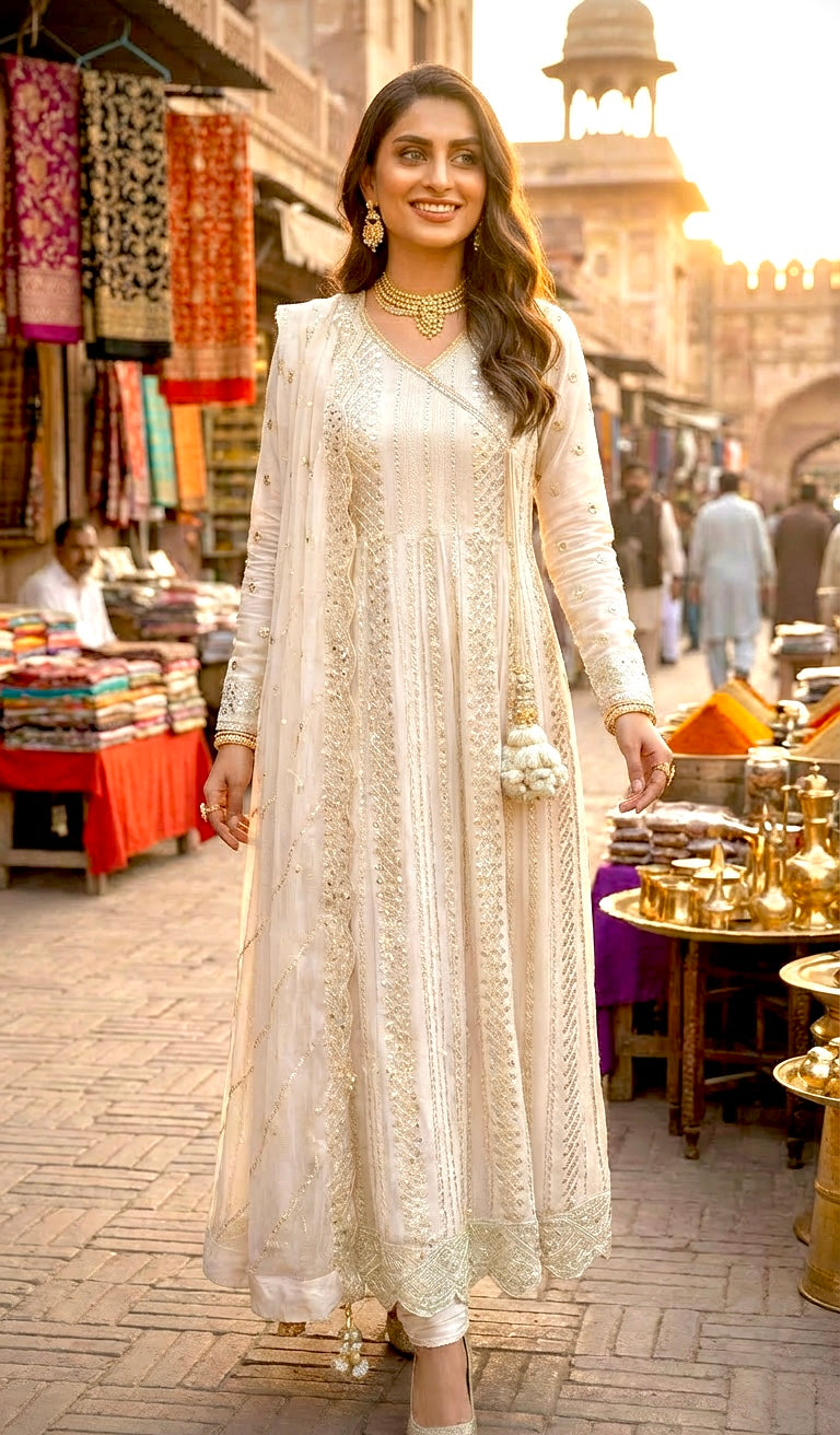 Angrakha Outfit White