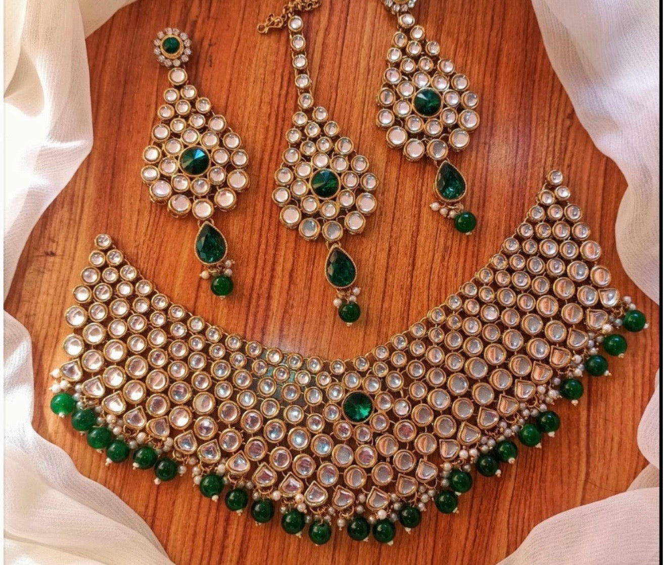 Kundan 3 Piece Set Green