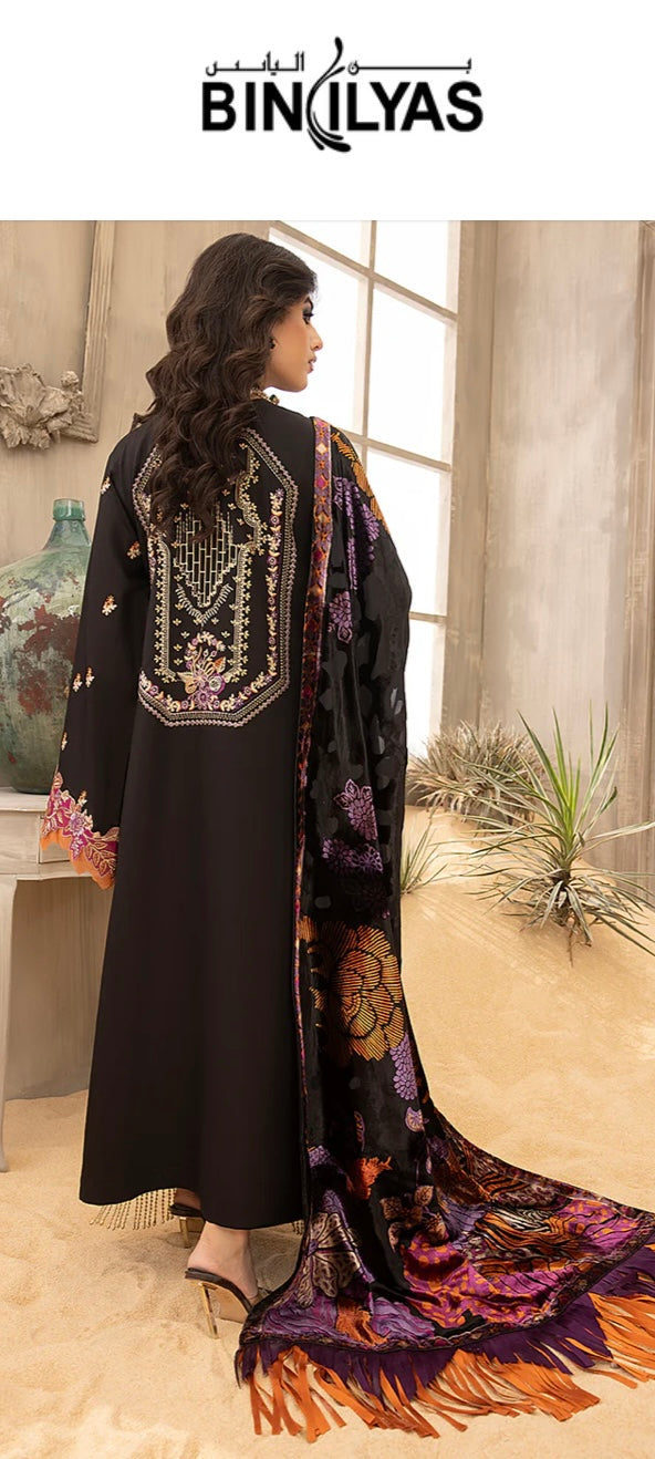 Bin Ilyas Suit With Palachi Shawl Unstitched