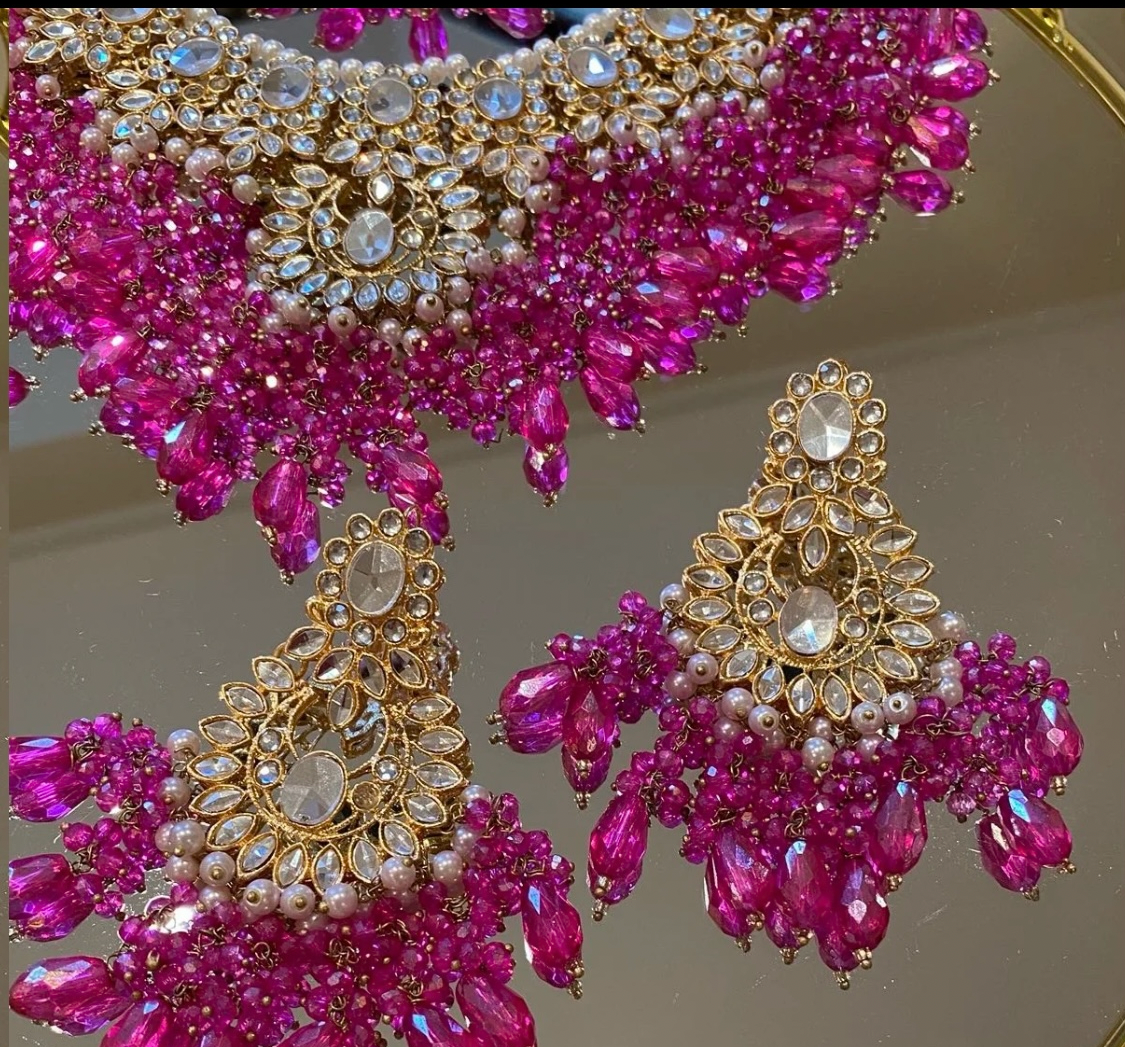 Fuchsia Pink & Gold 4Pc Set