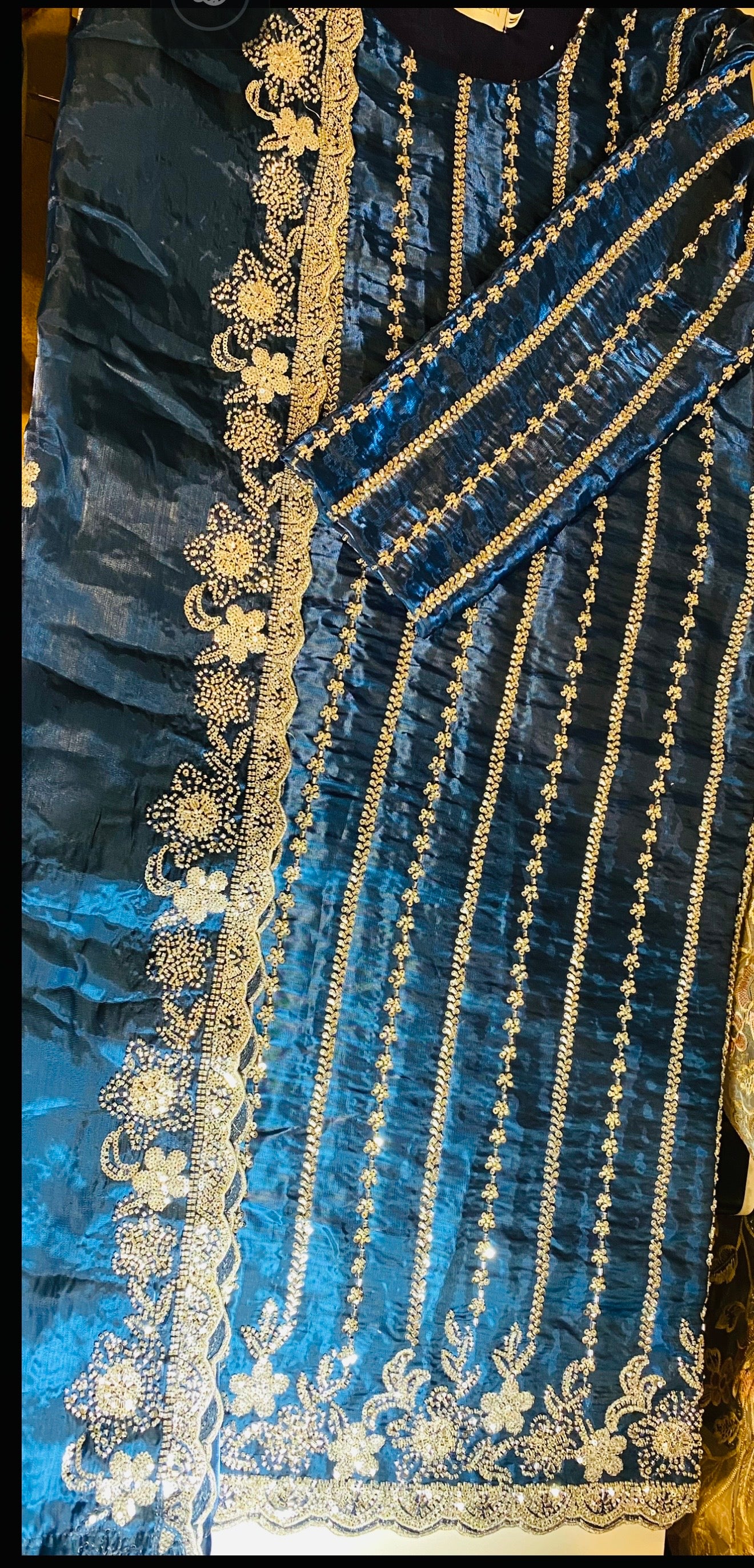 Blue Korean/Sheesha Silk Suit