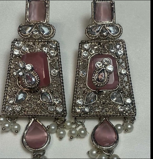 Ayesha Earrings in Silver Finish