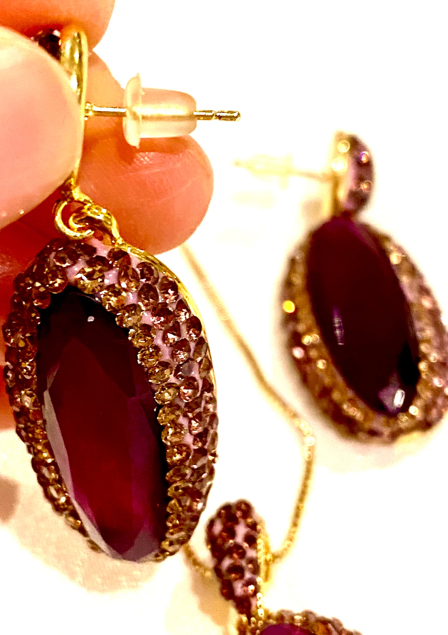 Purple Natural Jade 3 Piece Set