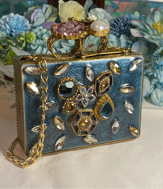 Two Sided Clutch Blue