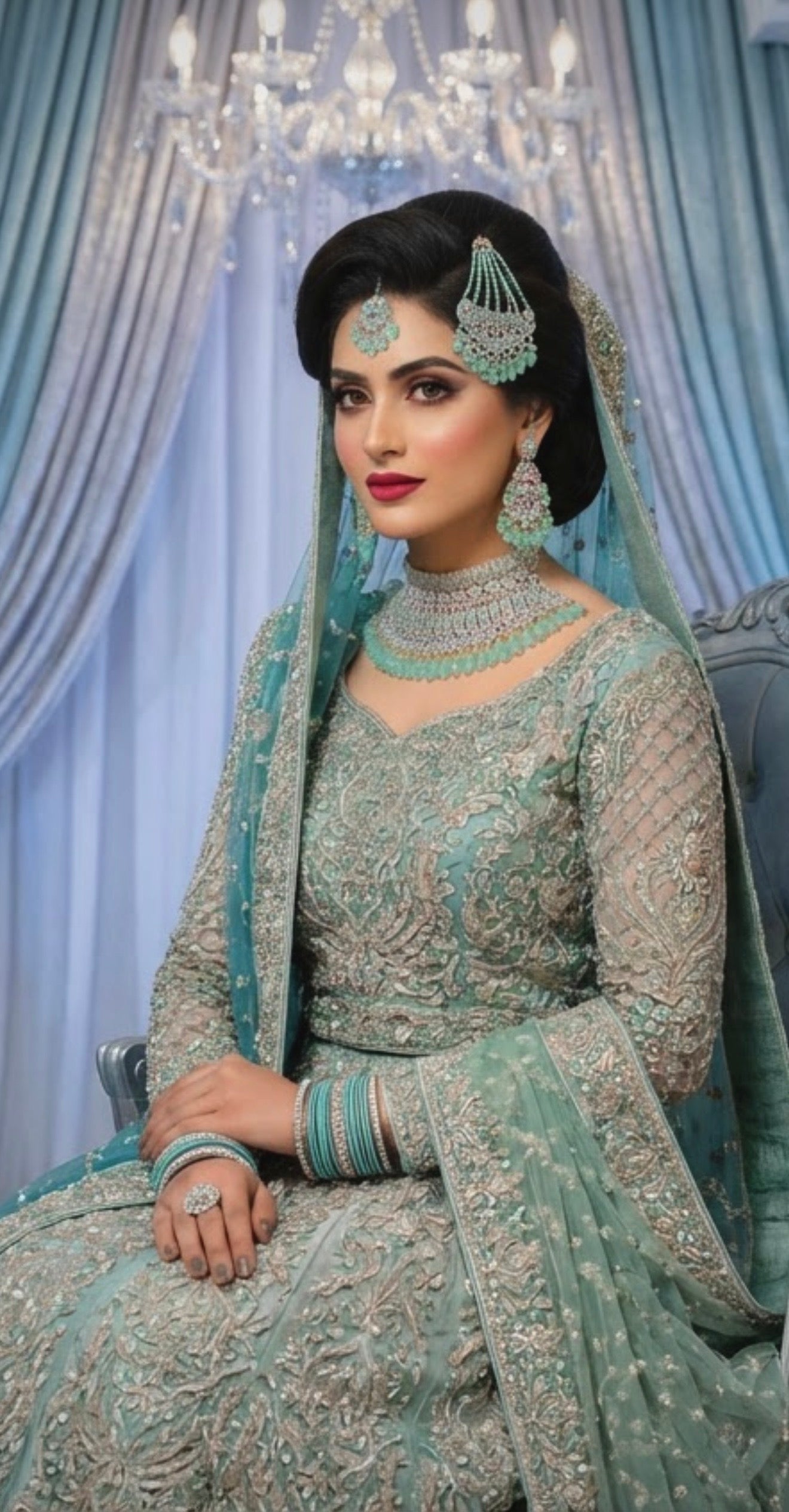 Collar Set Mint & Silver