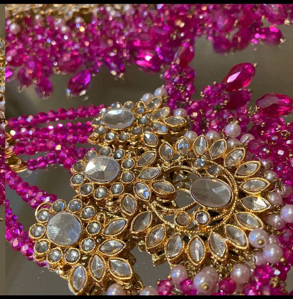 Fuchsia Pink & Gold 4Pc Set