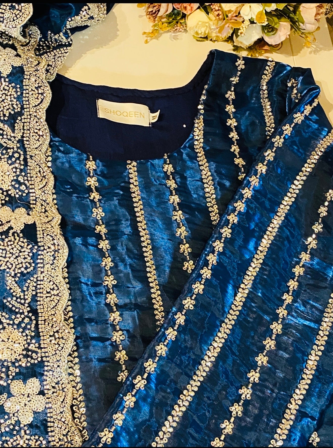 Blue Korean/Sheesha Silk Suit