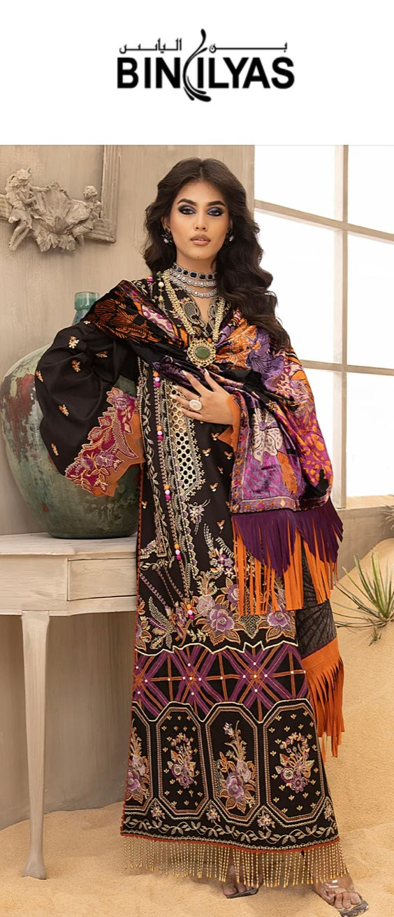 Bin Ilyas Suit With Palachi Shawl Unstitched