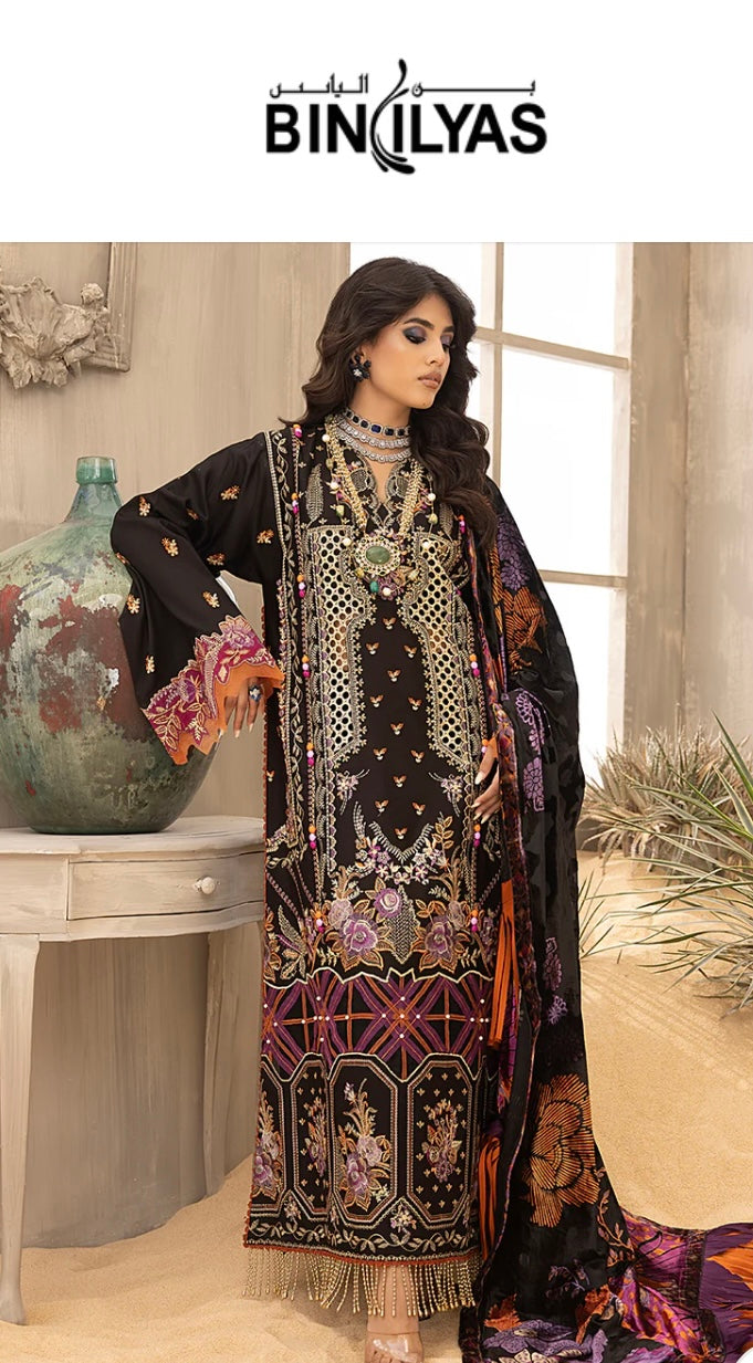 Bin Ilyas Suit With Palachi Shawl Unstitched