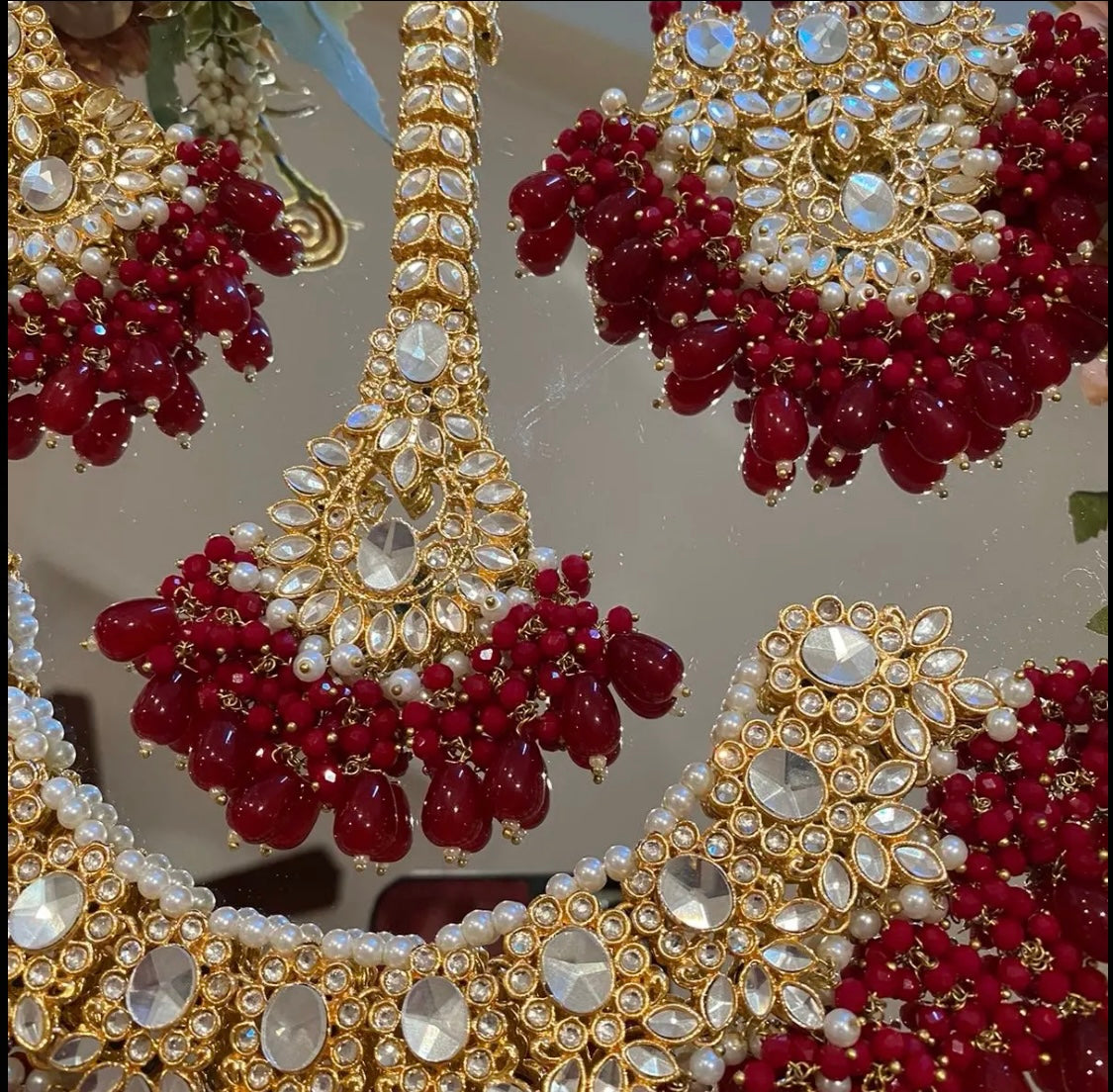 Bridal 4 Piece Set Deep Red