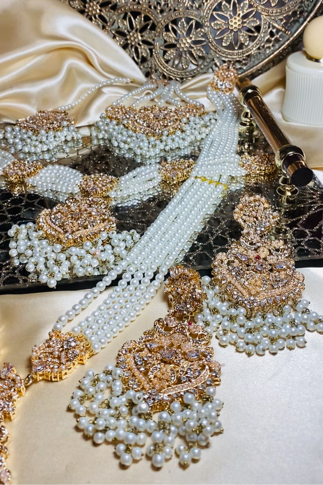 Pearl Double Necklace 5 Piece Set