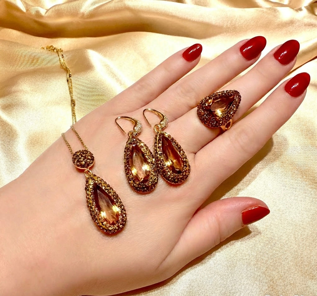 Cognac 3 piece Natural Stone Set