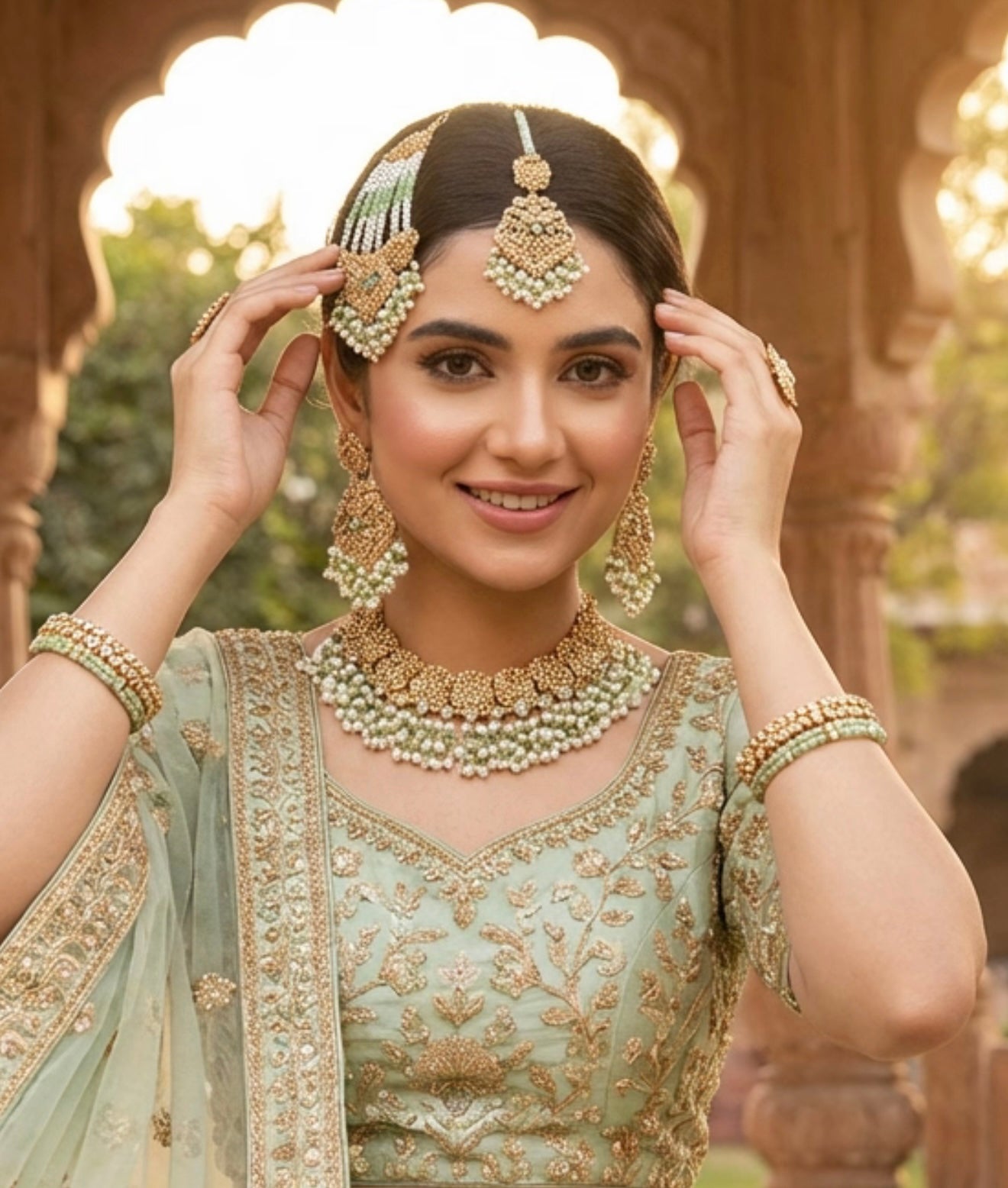 Mint & Gold Bridal Set 4 Piece