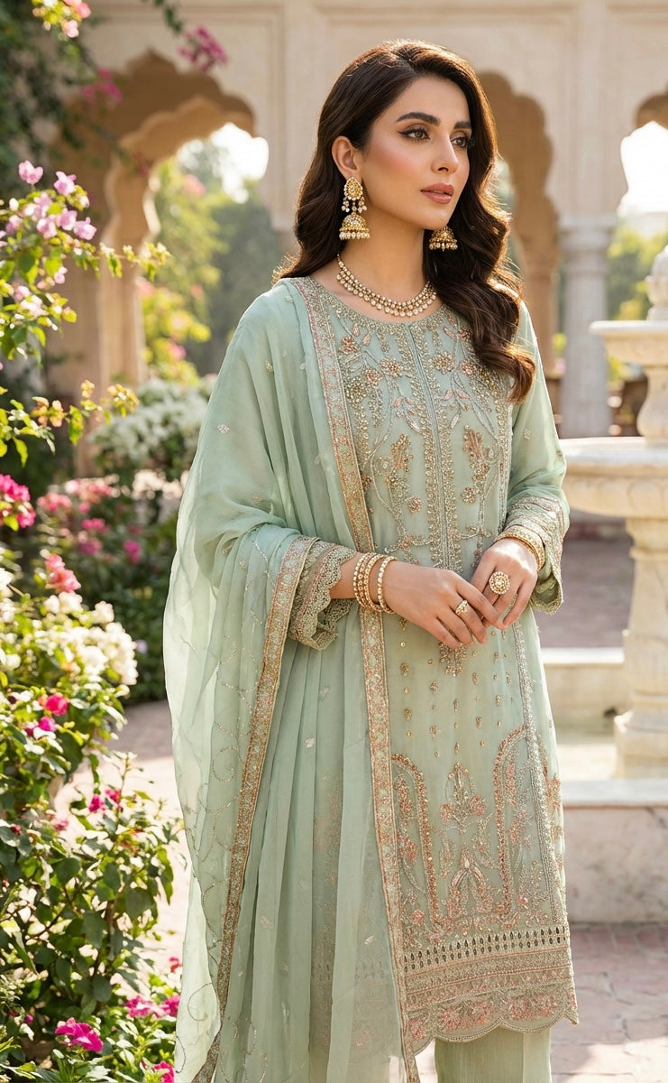 Mint Chiffon Suit
