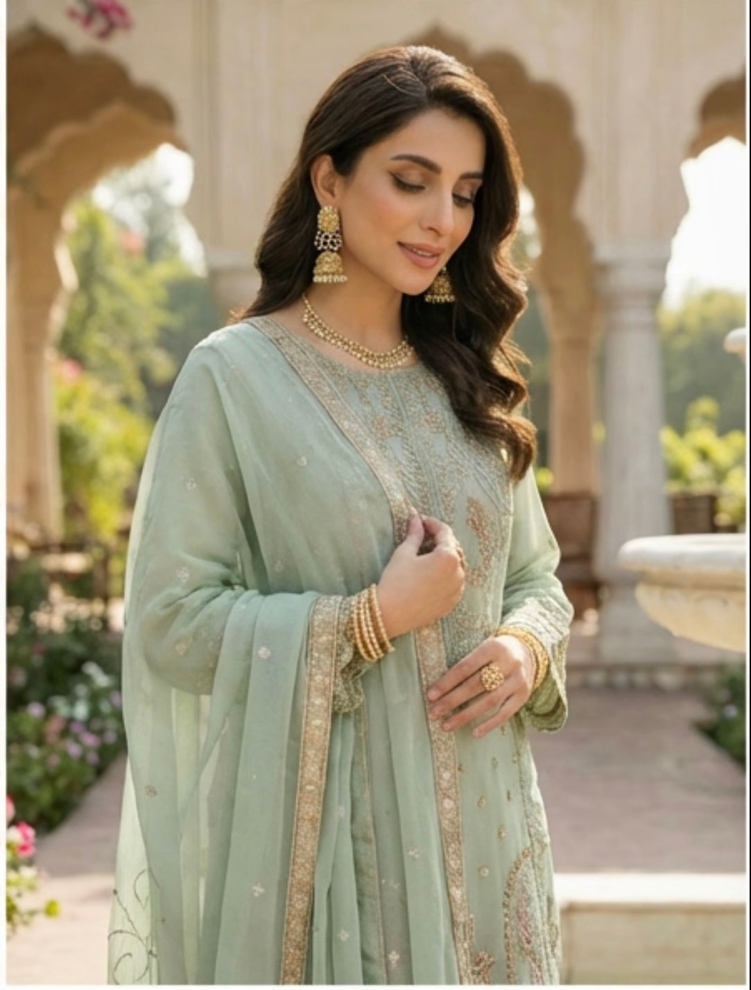Mint Chiffon Suit