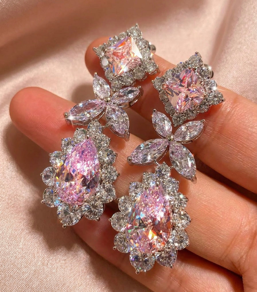 Pink Zircon Earrings