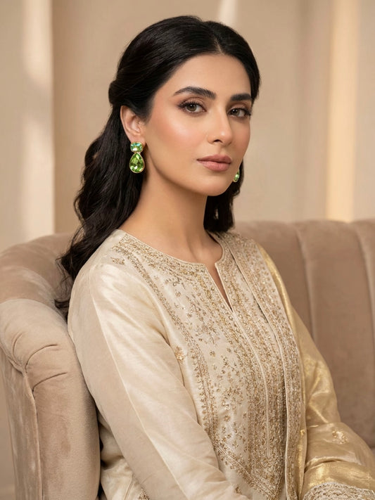 Green Zircon Drop Earrings