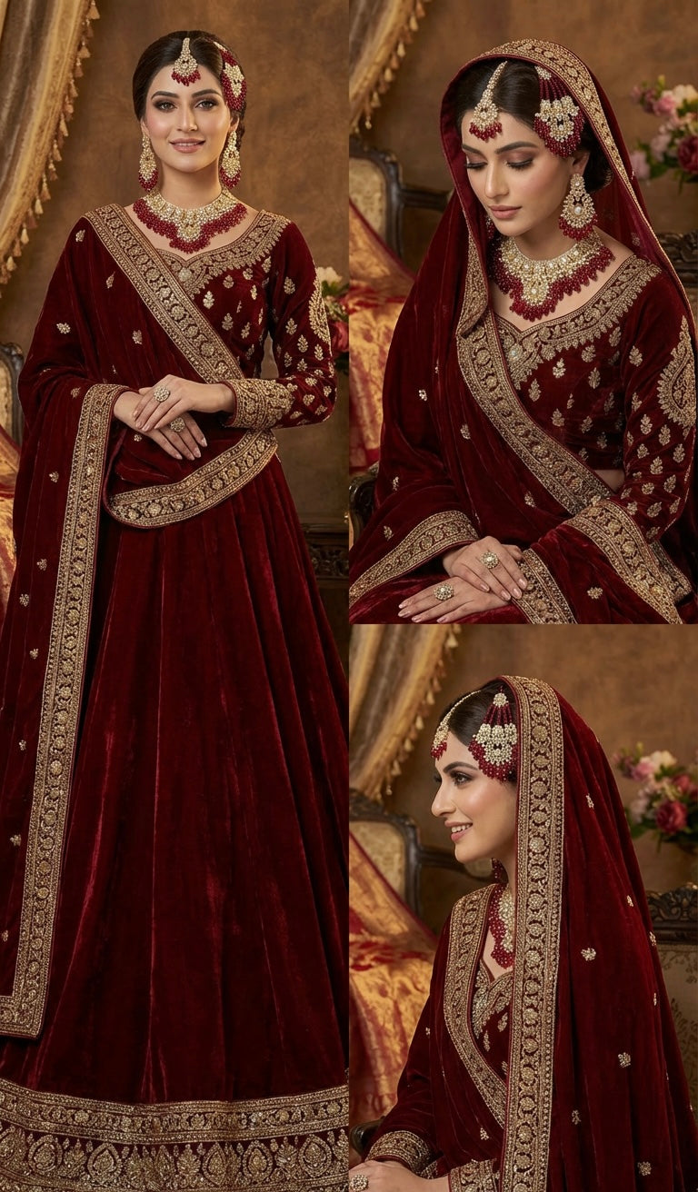Bridal 4 Piece Set Deep Red