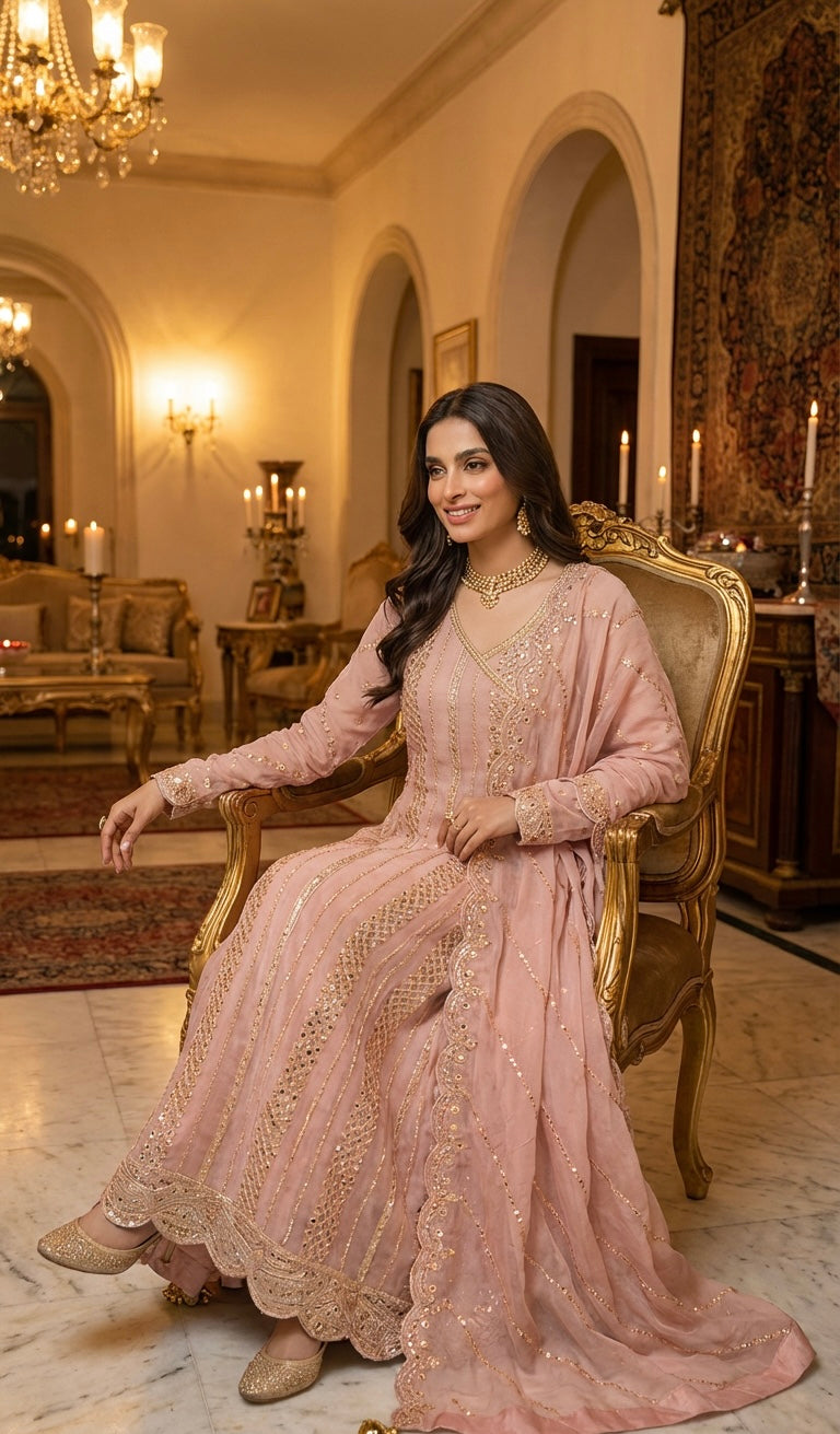 Angrakha Outfit Pink