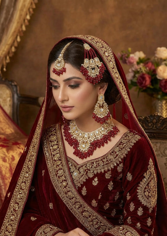 Bridal 4 Piece Set Deep Red