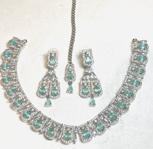 AD 3-Piece Petite Pear Set - Mint & Silver