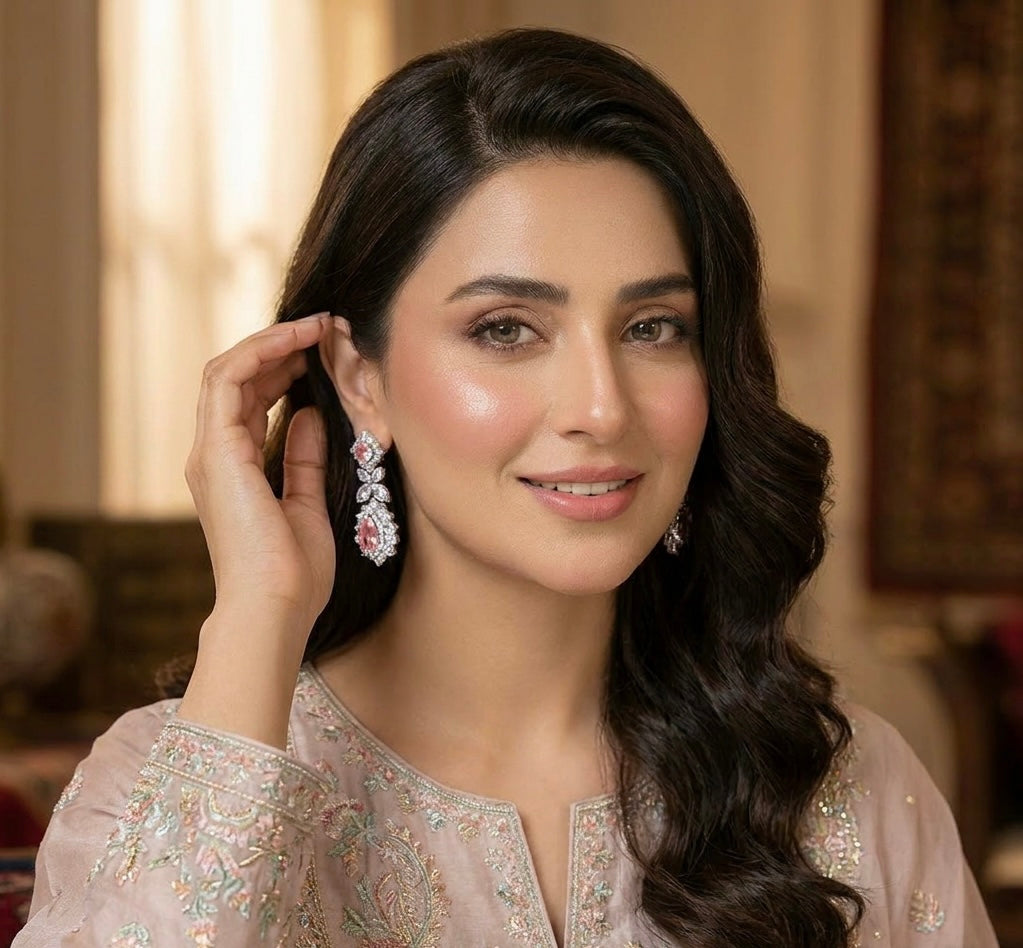 Pink Zircon Earrings
