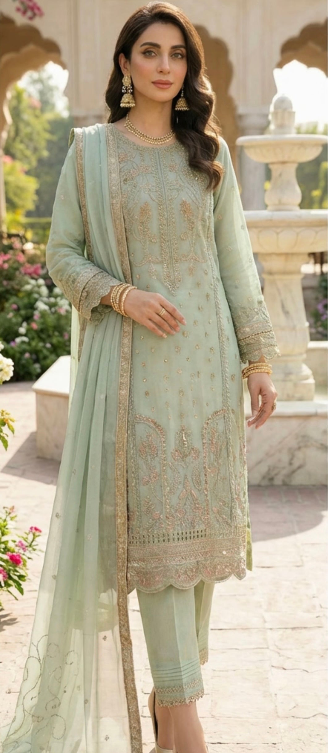 Mint Chiffon Suit