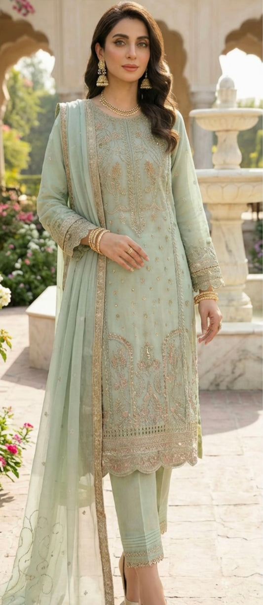 Mint Chiffon Suit