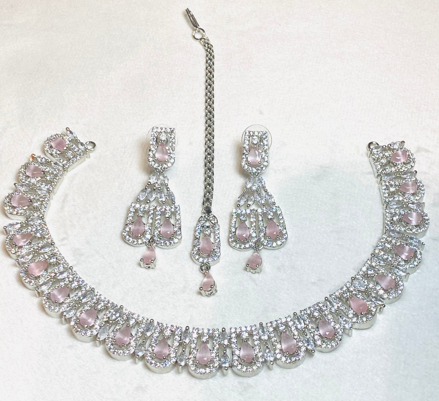 AD 3-Piece Petite Pear Set - Pink & Silver