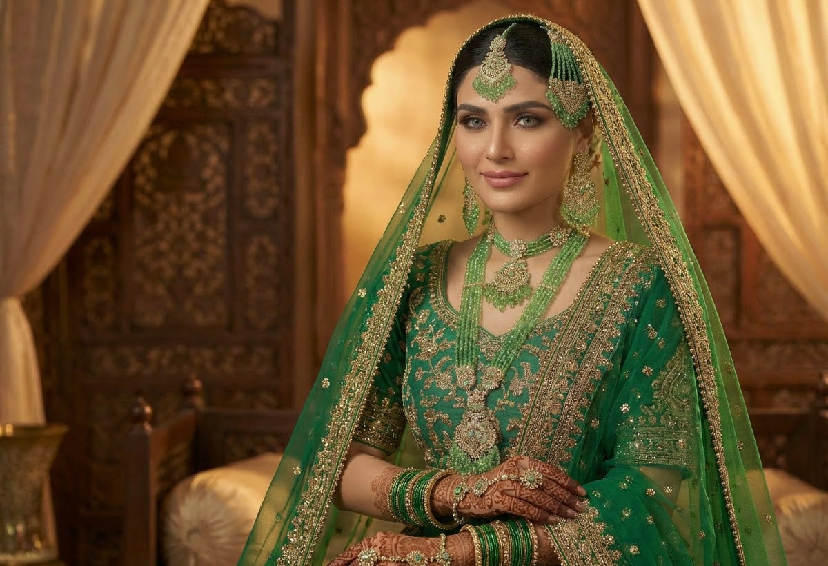 Double Necklace Set Green