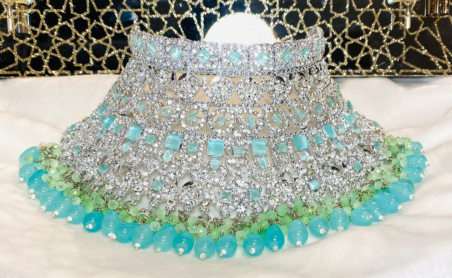 Collar Set Mint & Silver