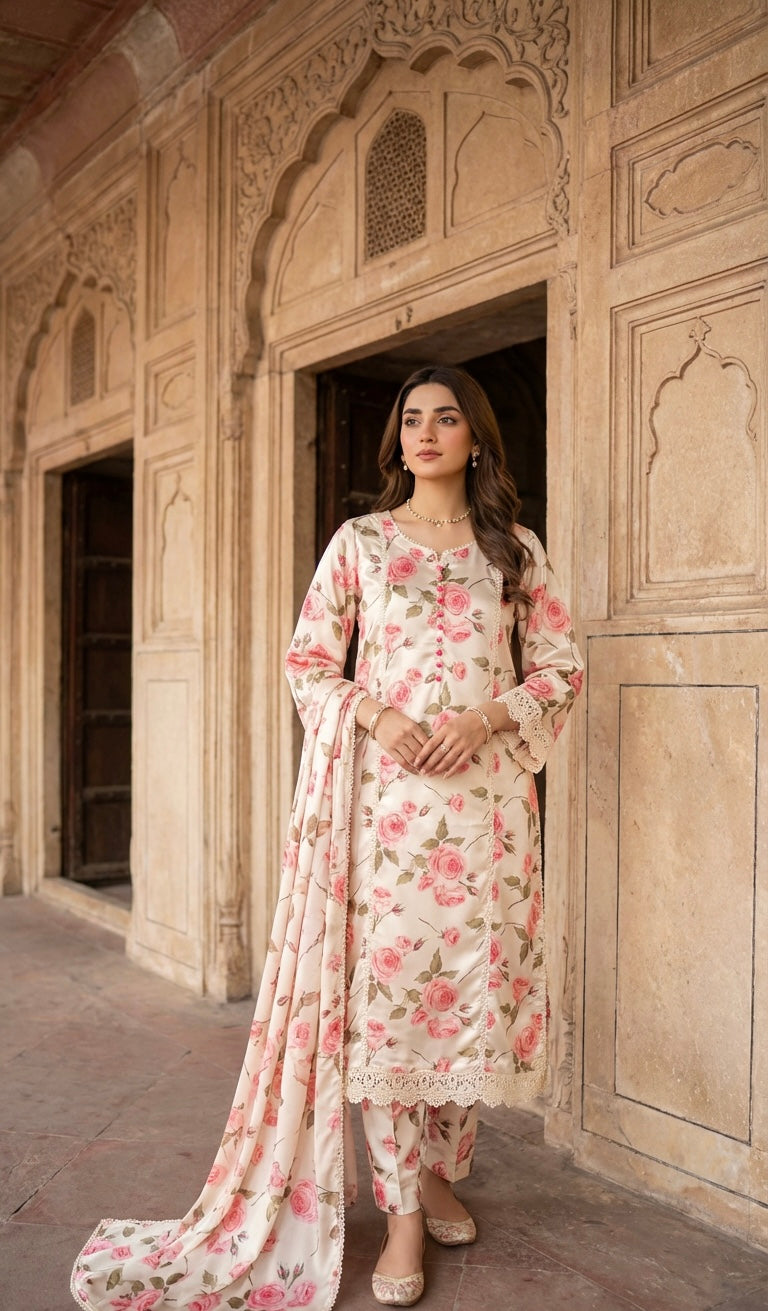 Silk Suit Rose Pink