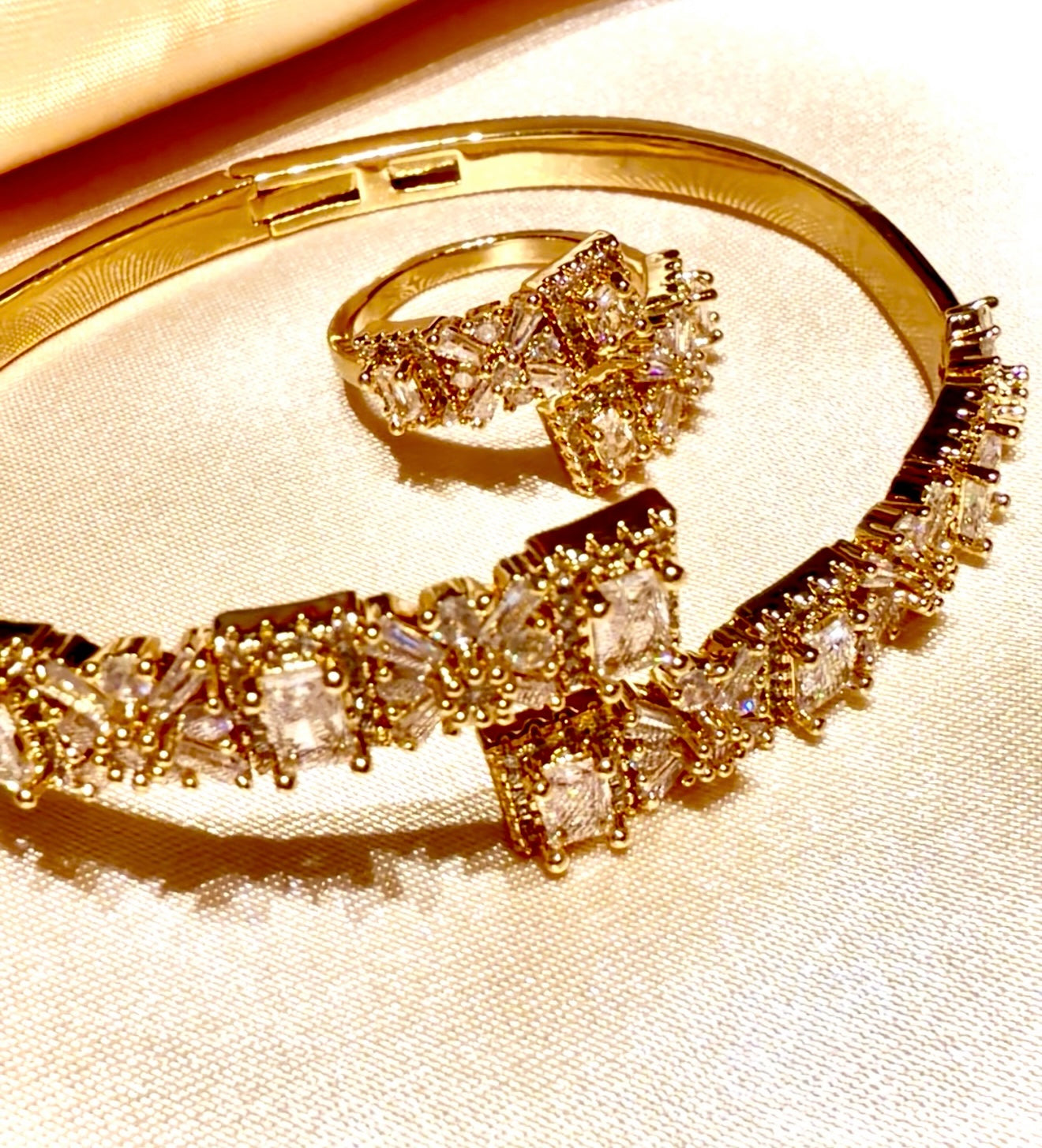Zircon Bracelet & Ring Set