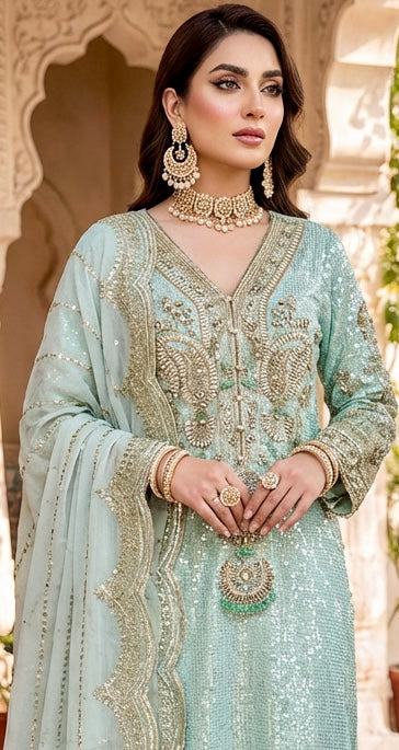 Mint Sequins Suit