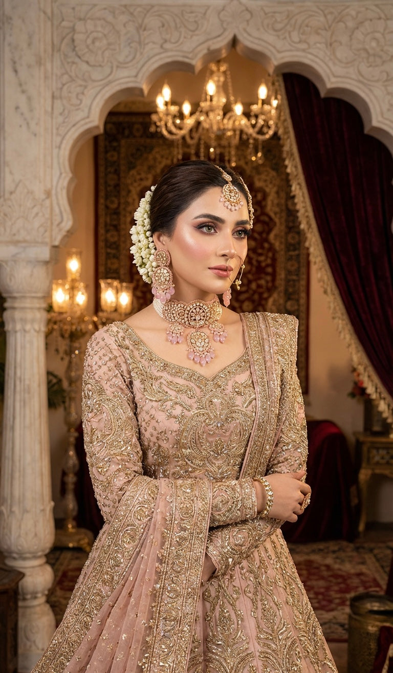 Gold Plated 2 Piece Kundan Set Pink