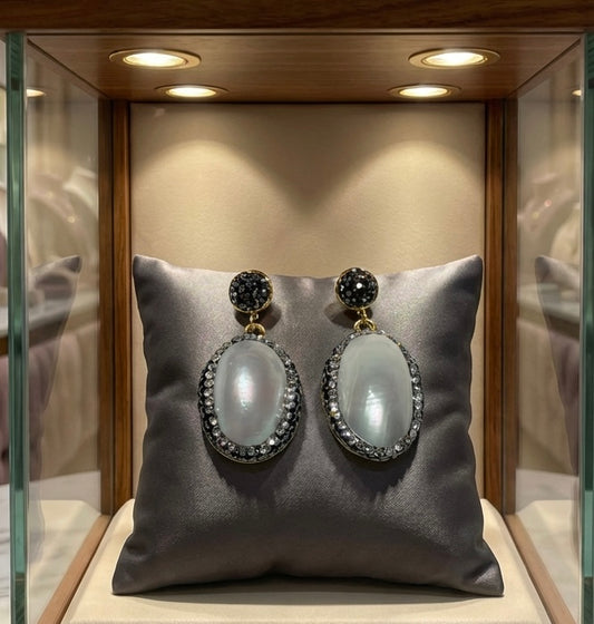 Baroque Pearl Earrings Black