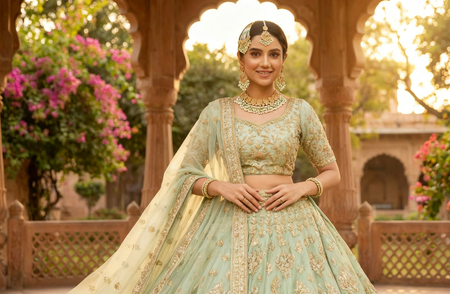 Mint & Gold Bridal Set 4 Piece