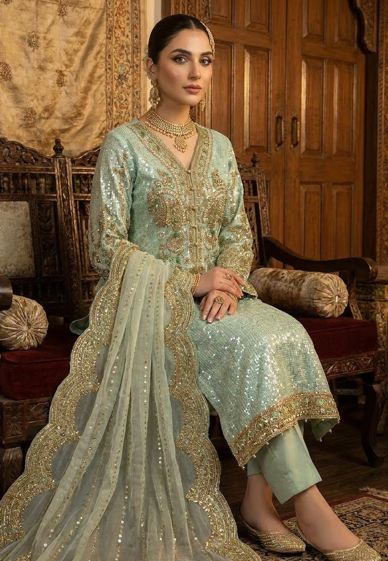 Mint Sequins Suit